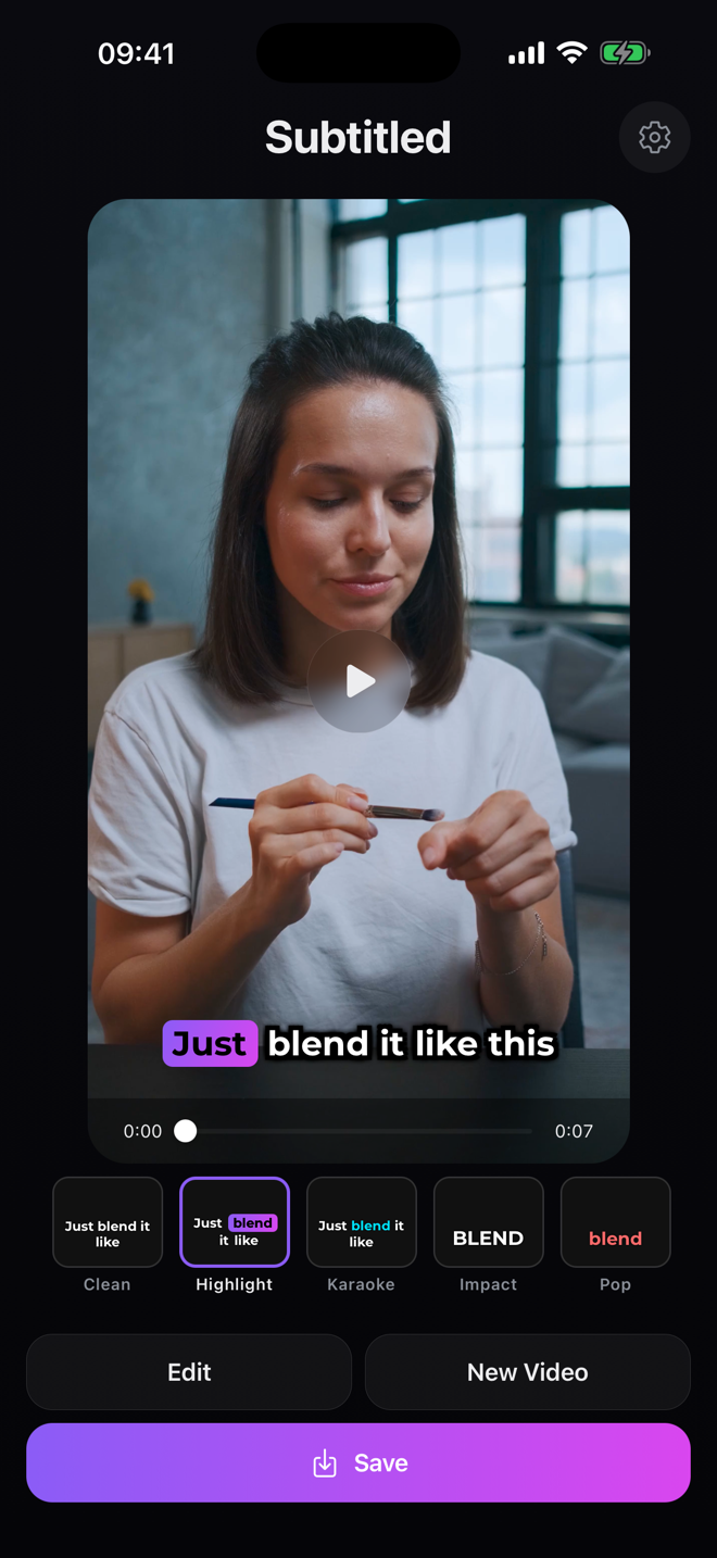 Subtitled app screenshot